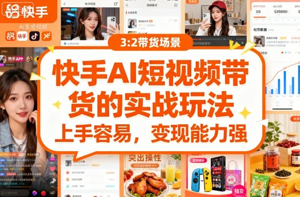 快手ai短视频带货的实战玩法，上手容易，变现能力强-百货大全