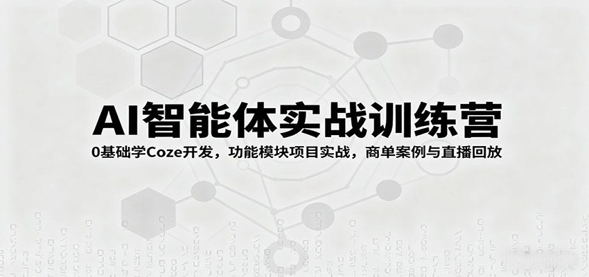 AI智能体实战训练营：0基础学Coze开发，功能模块项目实战，商单案例与直播回放-百货大全