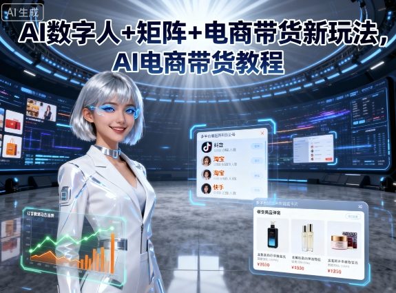 AI数字人+矩阵+电商带货新玩法，AI电商带货教程-百货大全