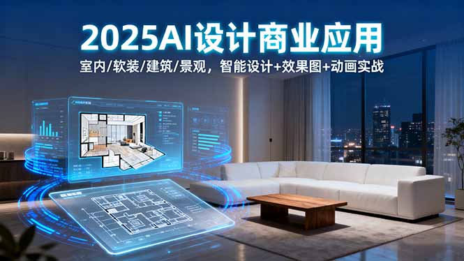 2025AI设计商业应用：室内/软装/建筑/景观，智能设计+效果图+动画实战-百货大全