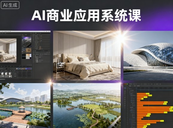 AI商业应用系统课，室内-软装-建筑-景观，智能设计+效果图+动画画实战-百货大全