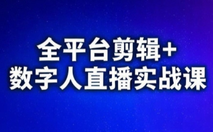 视频号、快手、抖音全平台剪辑+数字人直播实战课(更新9月)​-百货大全