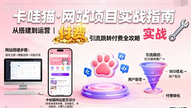 卡哇猫·网站项目，网站搭建与运营以及引流跳转付费-百货大全