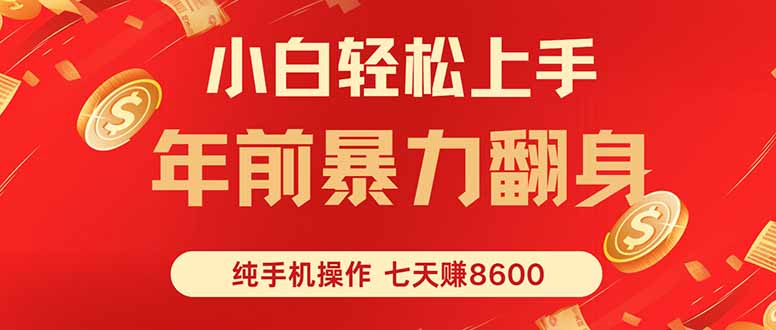 七天狂赚8600，小白纯手机操作，日入1000+-百货大全