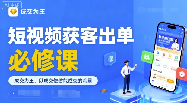 短视频获客出单必修课，成交为王，以成交为导向，直接做能成交的流量-百货大全
