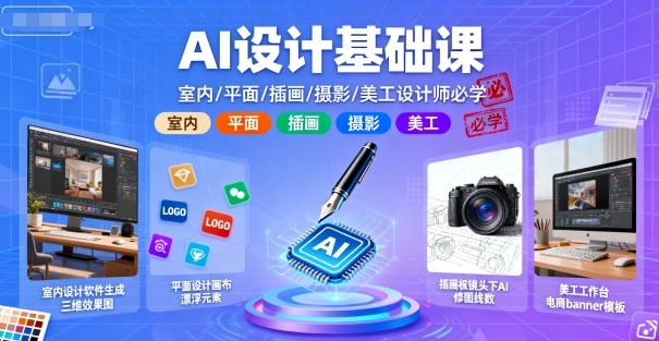 AI设计基础课，室内、平面、插画、摄影、美工设计师必学的-百货大全