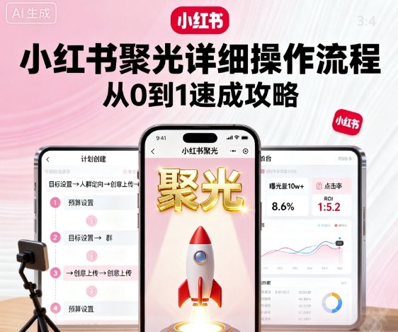 小红书聚光详细操作流程，小红书聚光从0到1速成攻略-百货大全