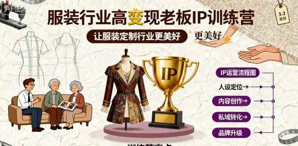 服装行业高变现老板IP训练营，让服装定制行业更美好-百货大全