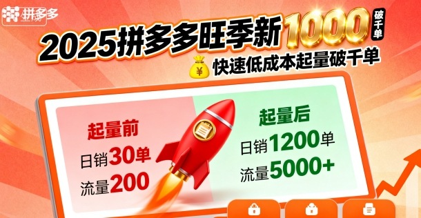 2025拼多多旺季新老店铺——快速低成本起量破千单-百货大全