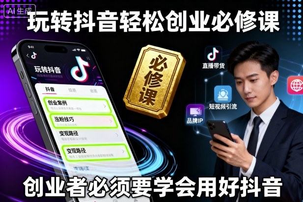 玩转抖音轻松创业必修课，创业者必须要学会用好抖音-百货大全