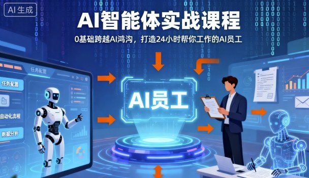 Ai智能体实战课程，0基础跨越Ai鸿沟，打造24小时帮你工作的Ai员工，打破常规，以实战定义Ai-百货大全