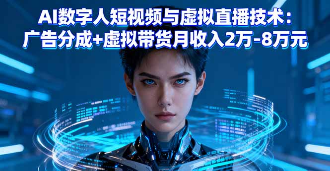 AI数字人短视频与虚拟直播技术：广告分成+虚拟带货月收入2万-8万元-百货大全