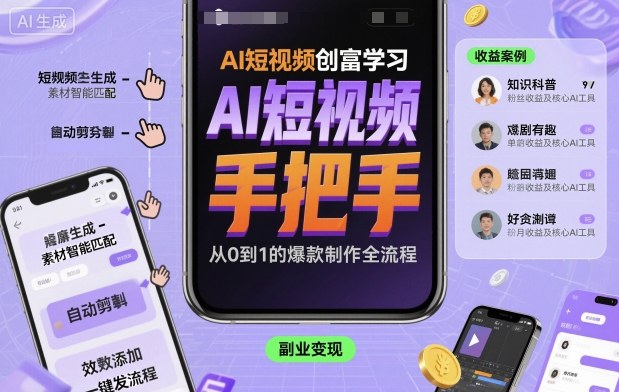 AI短视频创富学习，手把手教会你制作AI短视频-百货大全