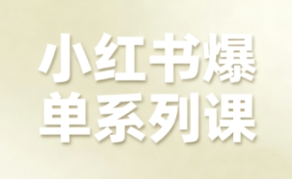 小红书爆单系列课，聚焦小红书电商全链路增长-百货大全
