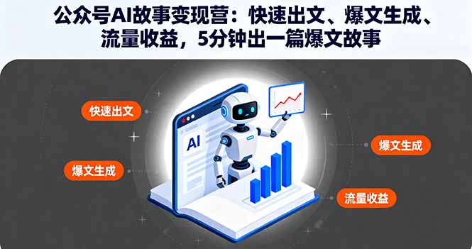 公众号AI故事变现营：快速出文、爆文生成、流量收益，5分钟出一篇爆文故事-百货大全