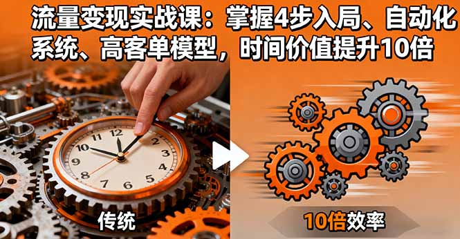 流量变现实战课：掌握4步入局、自动化系统、高客单模型，时间价值提升10倍-百货大全