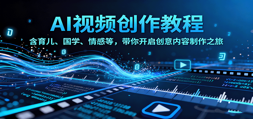 AI视频创富课，含育儿、国学、情感等，带你开启创意内容制作之旅-百货大全