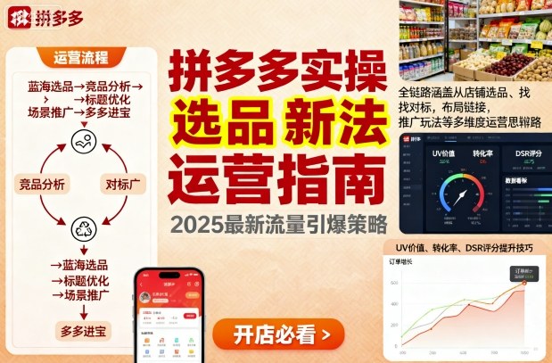 王校长9月12拼多多实操新玩法，全链路涵盖从店铺选品、找对标，布局链接，推广玩法等多维度运营思路-百货大全