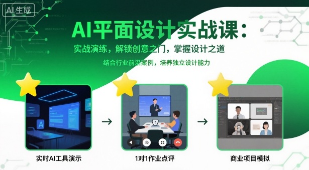 AI平面设计实战课，实战演练，解锁创意之门，掌握设计之道-百货大全