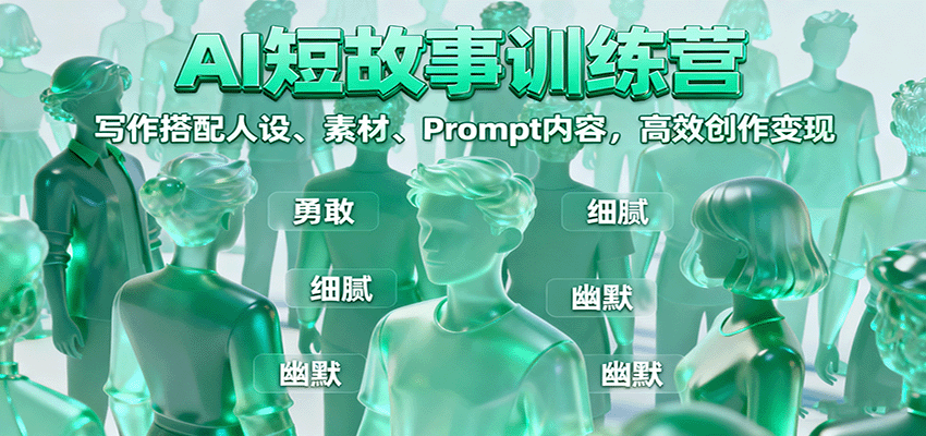 AI短故事训练营：写作搭配人设、素材、Prompt内容，高效创作变现-百货大全