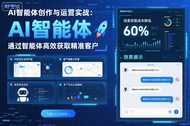 AI智能体创作与运营实战，实体门店通过智能体高效获取精准客户-百货大全