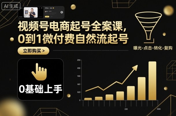 视频号电商起号全案课，0到1微付费自然流起号-百货大全