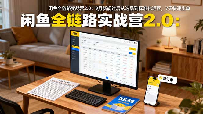 闲鱼全链路实战营2.0：9月新规过后从选品到标准化运营，7天快速出单-百货大全