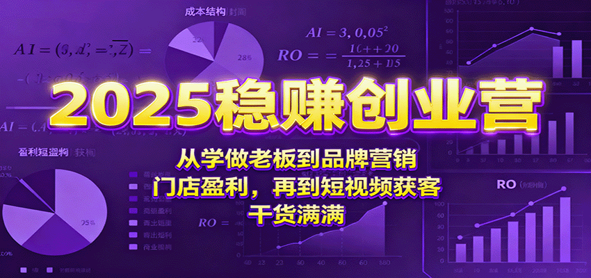 2025稳赚创业营：从学做老板到品牌营销、门店盈利，再到短视频获客，干货满满-百货大全