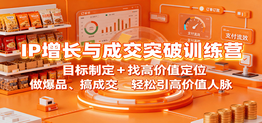 IP增长与成交突破训练营：目标制定+找高价值定位，做爆品、搞成交，轻松引高价值人脉-百货大全