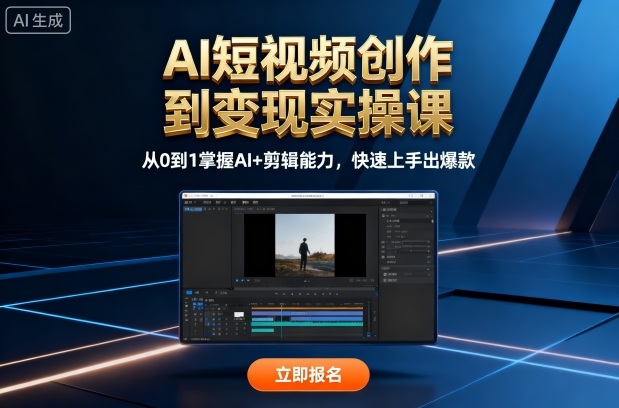 AI短视频创作到变现实操课，从0到1掌握AI+剪辑能力，快速上手出爆款(更新10月)-百货大全