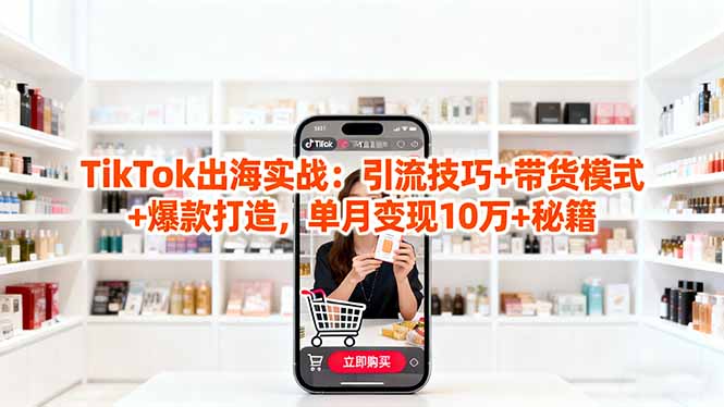 「TikTok出海实战」引流技巧+带货模式+爆款打造，单月变现10万+秘籍-百货大全