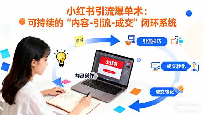 小红书引流爆单术：构建一套低成本 可持续的“内容-引流-成交”闭环系统-百货大全