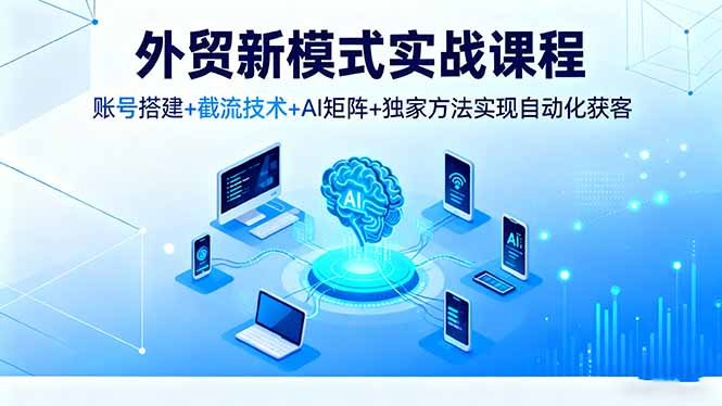 外贸新模式实战课程，账号搭建+截流技术+AI矩阵+独家方法实现自动化获客-百货大全