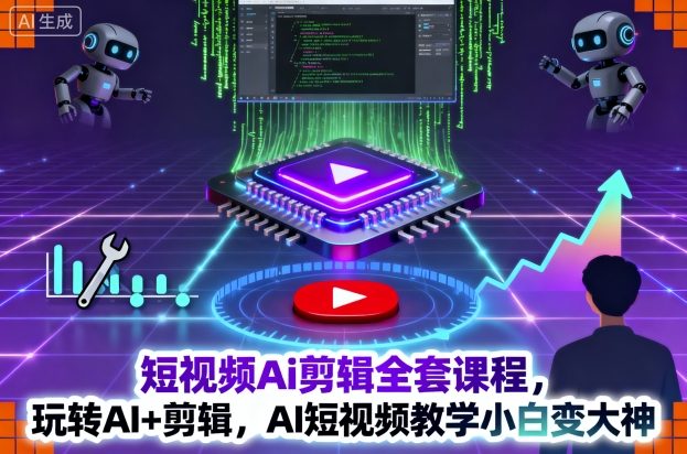 短视频Ai剪辑全套课程，玩转AI+剪辑，AI短视频教学小白变大神-百货大全