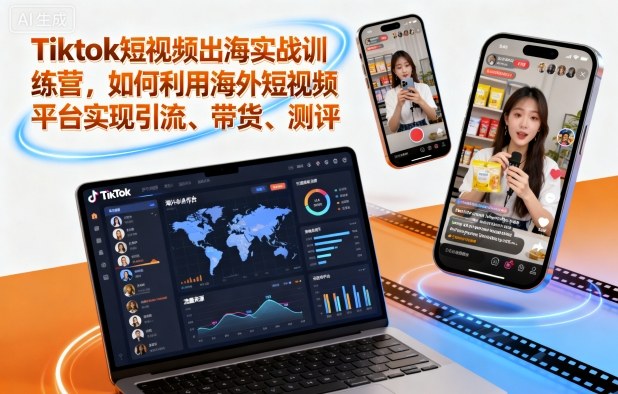 Tiktok短视频出海实战训练营，如何利用海外短视频平台实现引流、带货、测评-百货大全