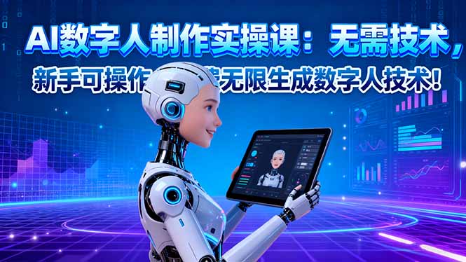 AI数字人制作实操课：无需技术，新手可操作，免费无限生成数字人技术！-百货大全