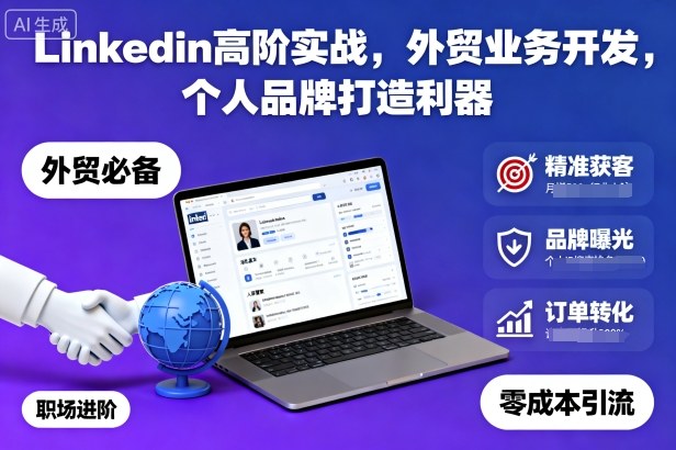 Linkedin高阶实战，外贸业务开发，个人品牌打造利器-百货大全