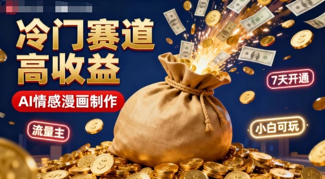 公众号冷门赛道，用AI做情感漫画，7天开通流量主，操作简单，小白可玩-百货大全