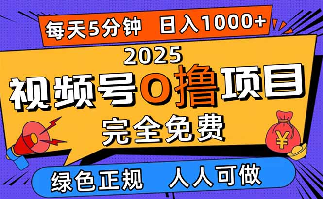 2025视频号0撸项目，5分钟一个号，日入1000+，人人可做-百货大全