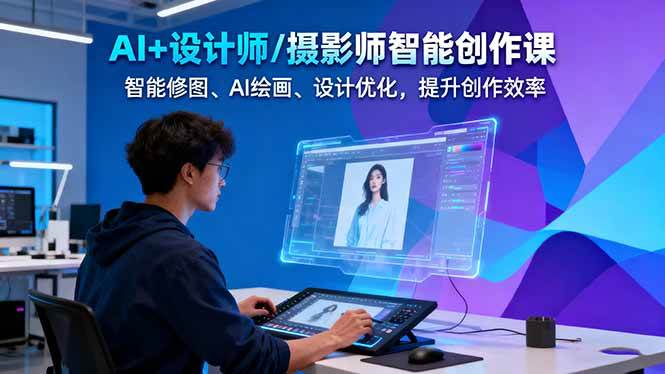 AI+设计师/摄影师智能创作课：智能修图、AI绘画、设计优化，提升创作效率-百货大全