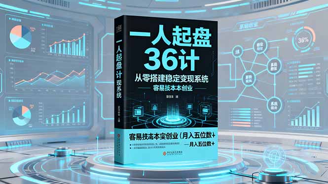 一人起盘36计：从零搭建稳定变现系统，实现低成本创业，月入五位数+-百货大全