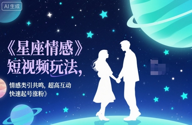星座情感短视频玩法，情感类引共鸣，超高互动，快速起号涨粉-百货大全