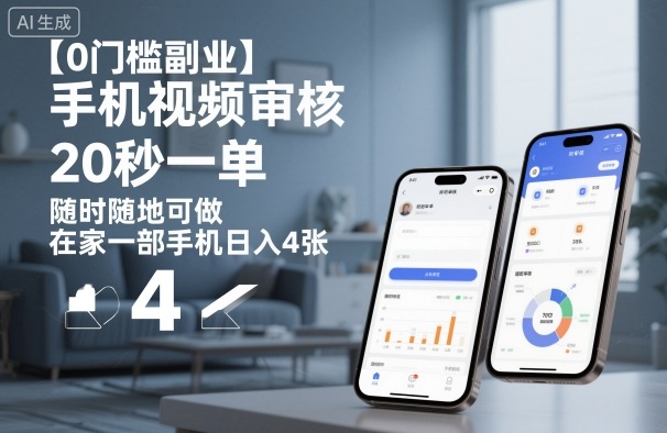 【0门槛副业】手机视频审核，20秒一单，随时随地可做，在家一部手机日入4张【揭秘】-百货大全