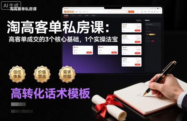 淘高客单私房课：高客单成交的3个核心基础，1个实操法宝-百货大全