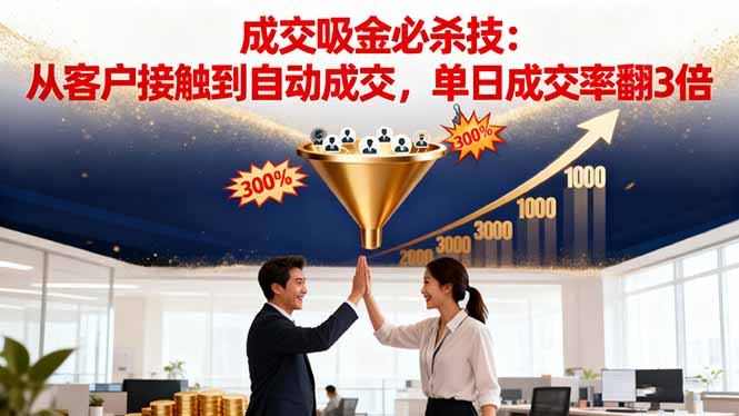吸金成交营销必杀技：从客户接触到自动成交，单日成交率翻3倍-百货大全