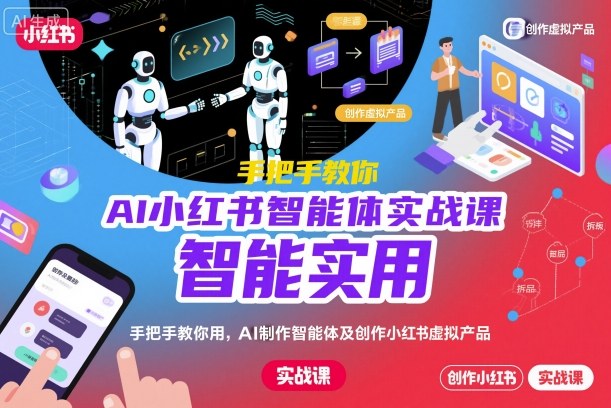 AI小红书智能体实战课，手把手教你用AI制作智能体及创作小红书虚拟产品，提效+内容商业化-百货大全