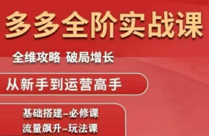 大炮·拼多多全阶实战课程(更新10月)-百货大全