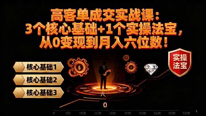 高 客单成交实战课：3个核心基础+1个实操法宝，从0变现到月入六位数！-百货大全