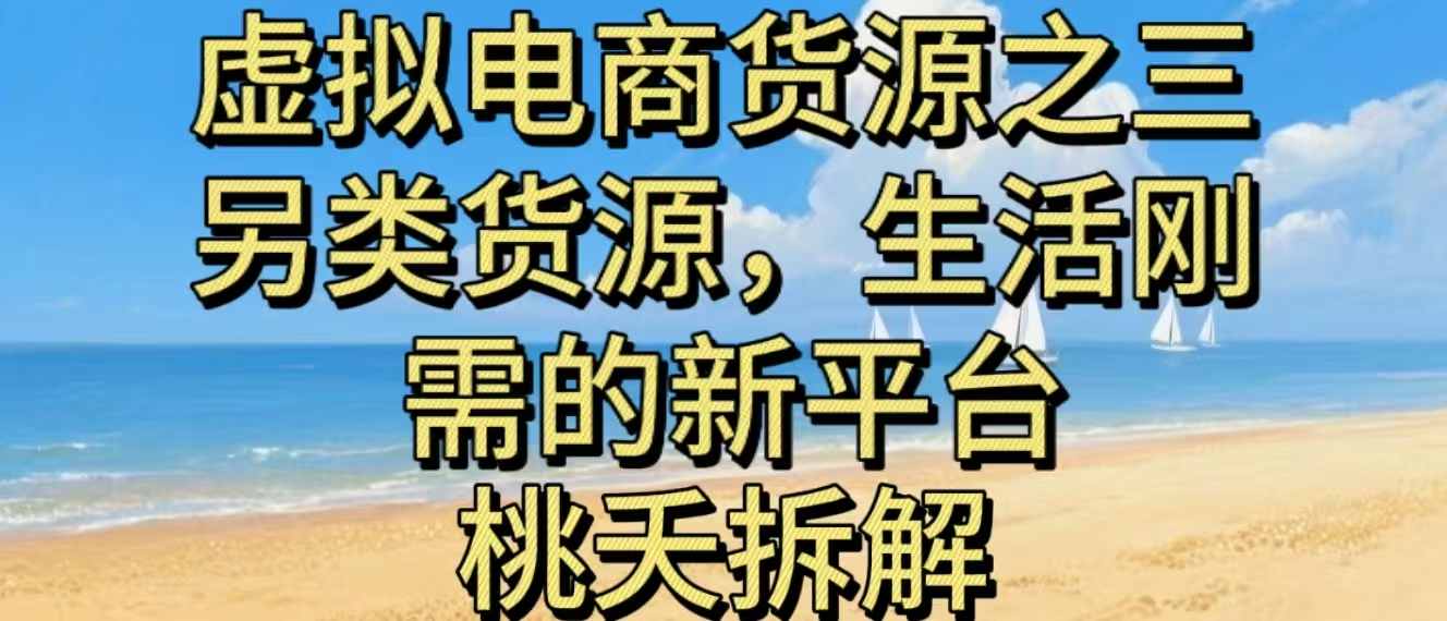 虚拟电商之三另类的货源，生活刚需的新平台-百货大全