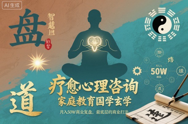 疗愈心理咨询，家庭教育国学玄学，月入50个商业复盘，最底层的商业打法-百货大全